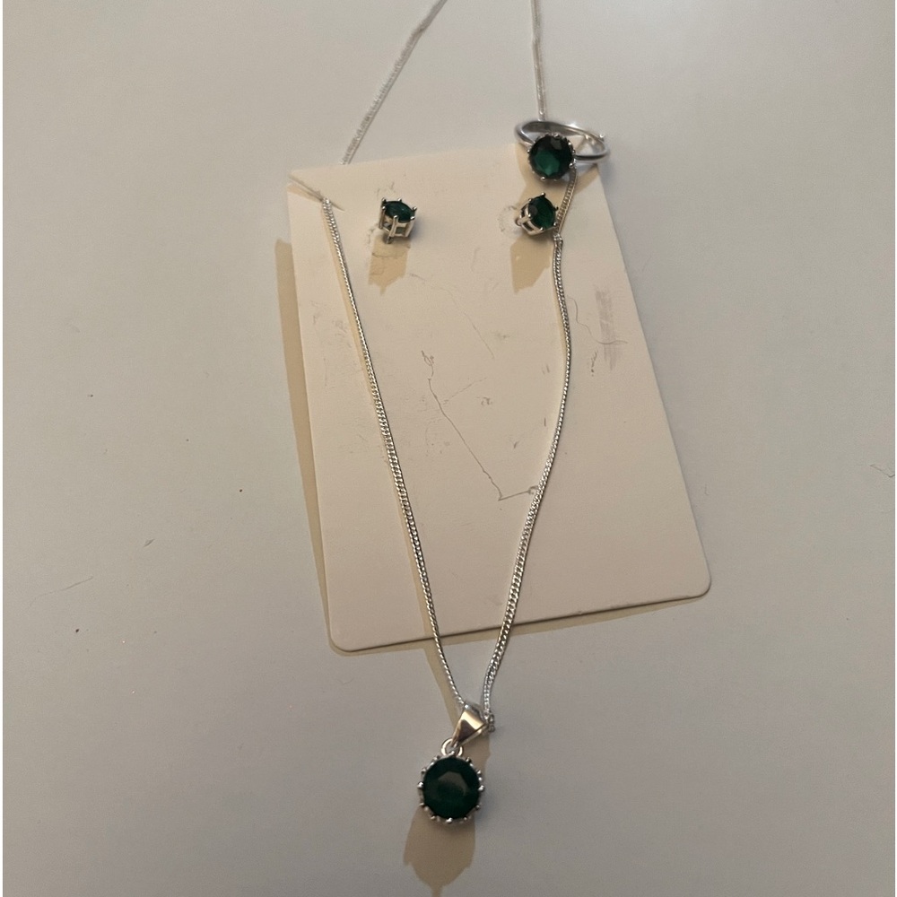 Italy silver emerald sets.